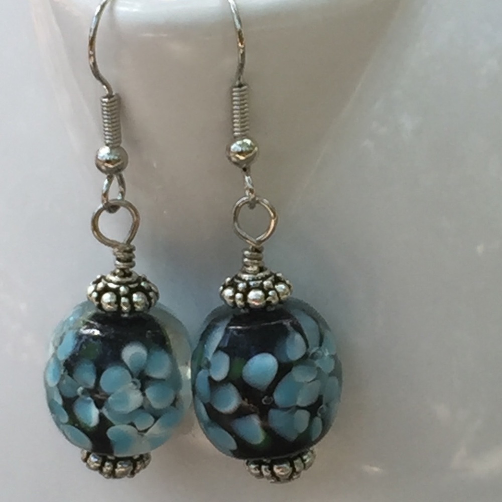 Artisan Glass Bead Drop Earrings